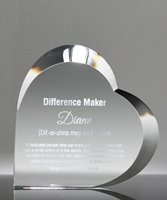 Picture of Crystal Heart Paperweight Award