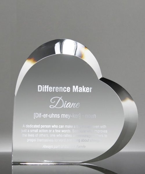 Picture of Crystal Heart Paperweight Award