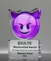 Picture of Emoji Mischievous Face Trophy - The Mastermind Award