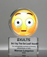 Picture of Emoji Wide-Eyed Face Trophy - Memorable Moment Award