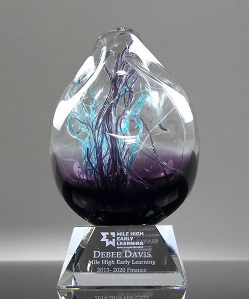 Picture of Purple Orb Art Glass Award