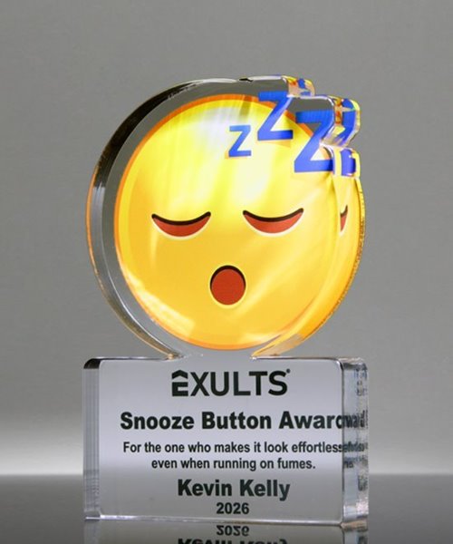 Picture of Emoji Sleeping Face Trophy - Snooze Button Award
