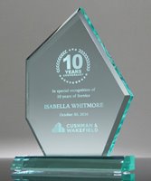 Picture of Beveled Peak Acrylic Jade Acrylic Award