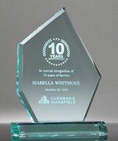 Picture of Jade Acrylic Beveled Peak Award
