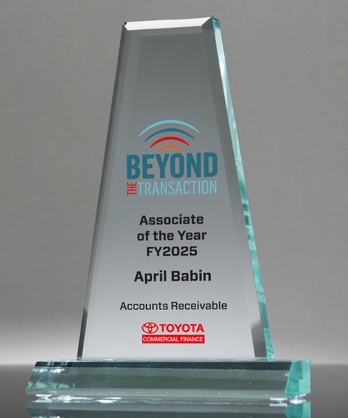 Picture of Beveled Prism Jade Acrylic Award - UV Printed