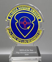 Picture of Custom Military Emblem Crystal Trophy