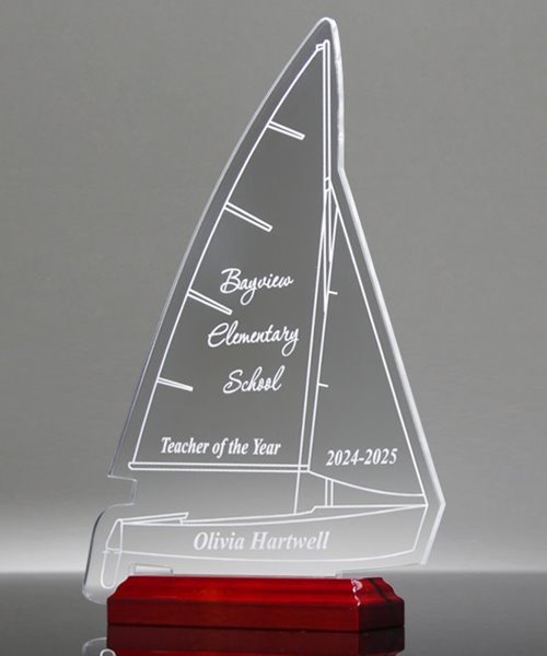 Picture of Acrylic Sailboat Trophy - Voyager Edition