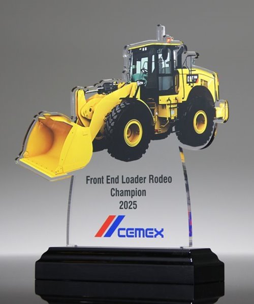Acrylic Wheel Loader Trophy - 250 Series | Edco Awards