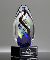 Picture of Multicolor Art Glass Inspiration Award - Black Base