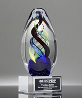 Picture of Multicolor Art Glass Inspiration Award - Clear Base