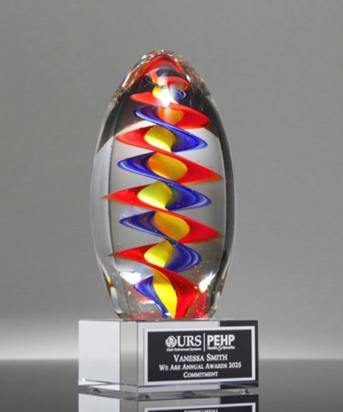 Picture of Engage Art Glass Award - Colorful Egg Trophy