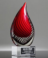 Picture of Crimson Trend Art Glass Flame Award - Clear Base