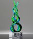 Picture of Blue Green Art Glass Helix Trophy
