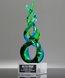 Picture of Blue Green Art Glass Helix Trophy