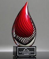 Picture of Crimson Trend Art Glass Flame Award - Black Base