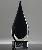 Picture of Black Flare Art Glass Award - Black Base