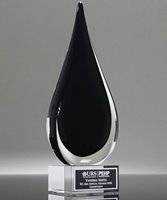 Picture of Black Flare Art Glass Award - Clear Base