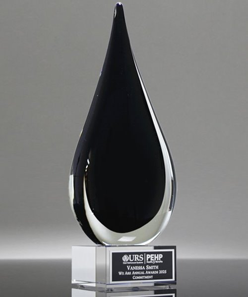 Picture of Black Flare Art Glass Award - Clear Base