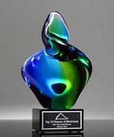 Picture of Symphony Twist Art Glass Award - Black Base