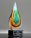 Picture of Mosaic Flame Art Glass Award - Black Base