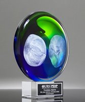 Picture of Art Glass Disc Award - Clear Base