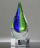 Picture of Cascading Droplet Art Glass Award