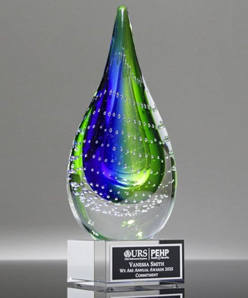 Picture of Cascading Droplet Art Glass Award