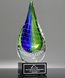 Picture of Cascading Droplet Art Glass Award - Black Base