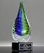 Picture of Cascading Droplet Art Glass Award - Black Base