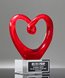 Picture of Ruby Heart Art Glass Trophy - Clear Base