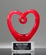 Picture of Ruby Heart Art Glass Trophy - Clear Base
