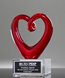 Picture of Ruby Heart Art Glass Trophy - Clear Base