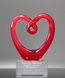 Picture of Art Glass Red Heart Award with Clear Base