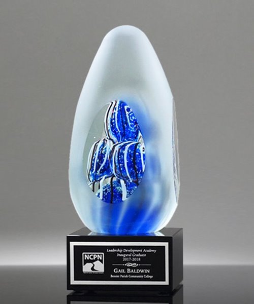 Picture of Blue Bubbles Art Glass Award