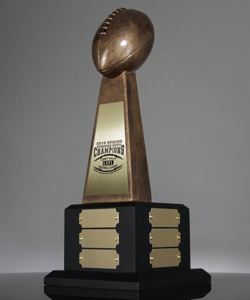 Picture of Super Football 12 Plate Gold Trophy