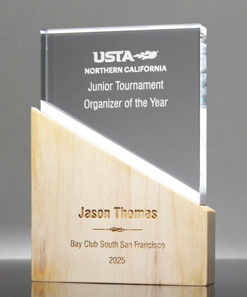 Picture of Harmony Peak - Crystal & Wood Block Award