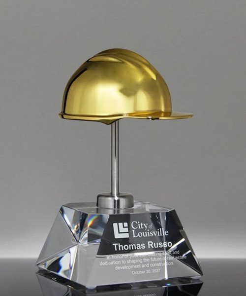 Picture of Crystal Gold-Chrome Hard Hat Award