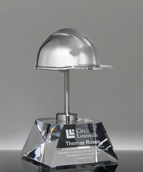Picture of Crystal Silver-Chrome Hard Hat Award