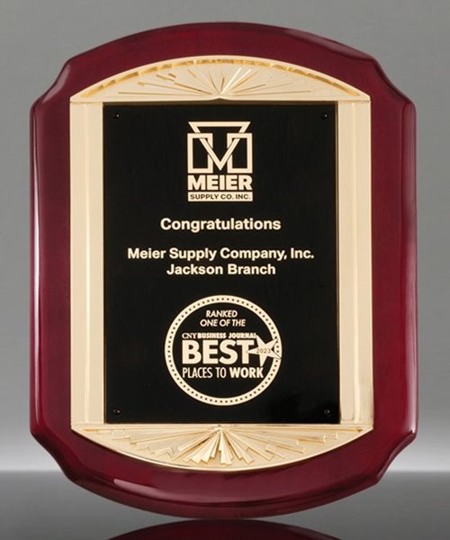 Picture of Rosewood Plaque Frame - Gold Sunburst  Casting