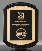 Picture of Black Piano Plaque Frame - Gold Sunburst  Casting