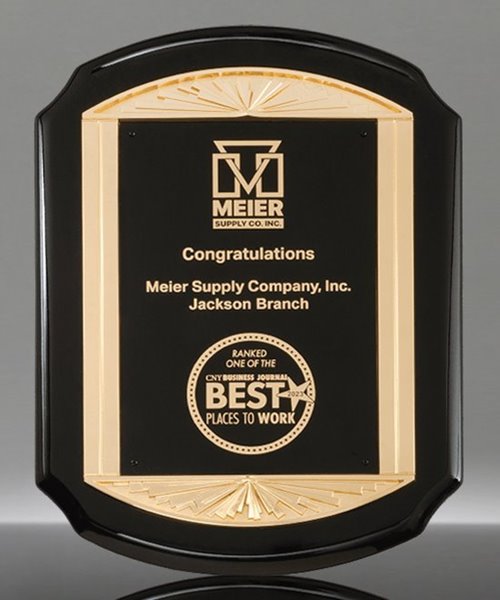 Picture of Black Piano Plaque Frame - Gold Sunburst  Casting