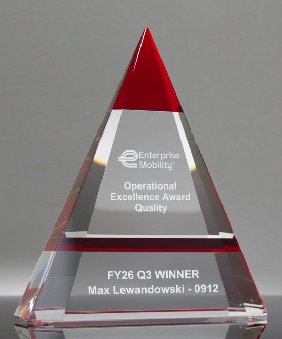Albright Red Crystal Pyramid Award | OPT8372-R | Edco Awards