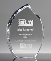 Picture of Diamond Edge Clear Crystal Flame Award