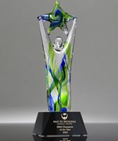 Picture of Star Synergy Art Glass Award - Black Base