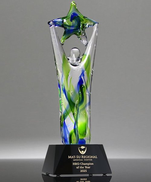 Picture of Star Synergy Art Glass Award - Black Base