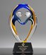 Picture of Teamwork Art Glass Trophy - Black Base