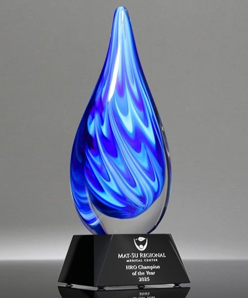 Picture of Celestial Echo Art Glass Award - Black Base