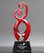 Picture of Red Murano Swirl Art Glass Award - Black Base