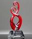 Picture of Red Murano Swirl Art Glass Award - Clear Base