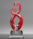 Picture of Red Murano Swirl Art Glass Award - Clear Base